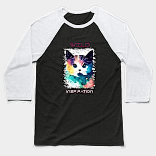 Cat Wild Nature Animal Colors Art Painting Baseball T-Shirt